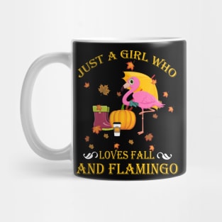 Just A Girl Who Loves Fall Flamingo Funny Thanksgiving Gift Mug